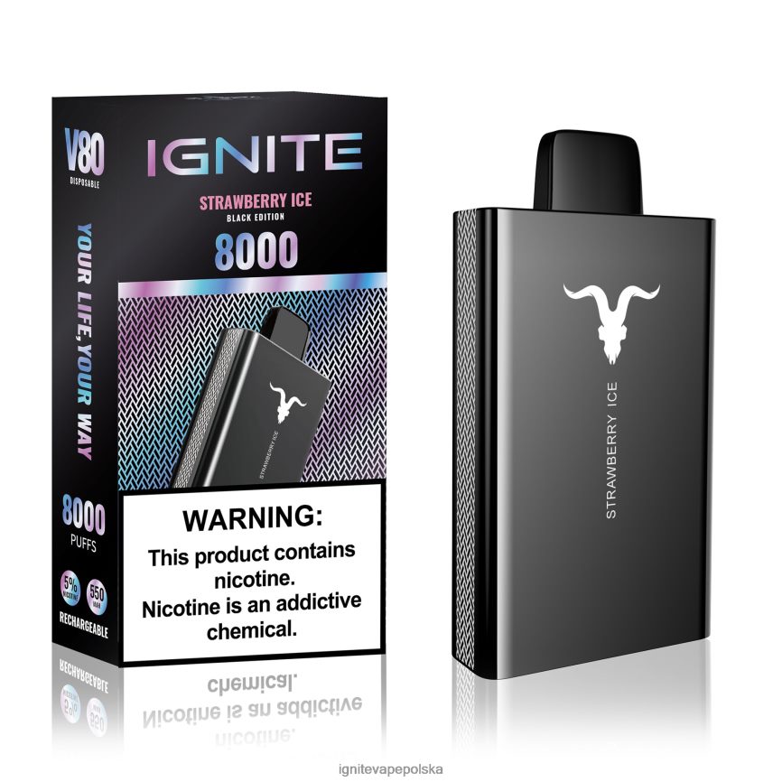 Ignite Vape Flavours | IGNITE V80 długopis do waporyzacji lód truskawkowy 0648NZ50